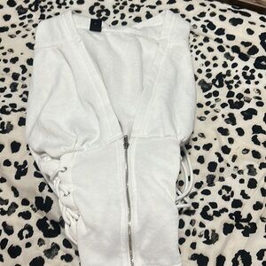 White corset zip up😍